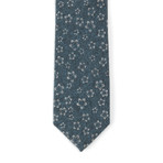 Cotton Skinny Tie // Green Floral