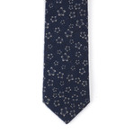 Cotton Skinny Tie // Navy Blue Floral