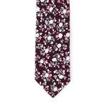 Cotton Skinny Tie // Dark Cherry Floral