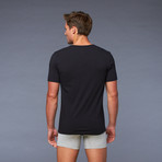 Stretch V-Neck Tee // Black // Pack of 2 (L)