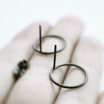 Circles // Oxidized Silver Earrings