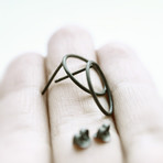 Circles // Oxidized Silver Earrings