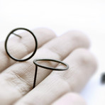 Circles // Oxidized Silver Earrings