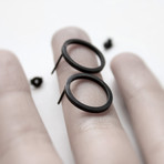 Circles 02 // Oxidized Silver Earrings