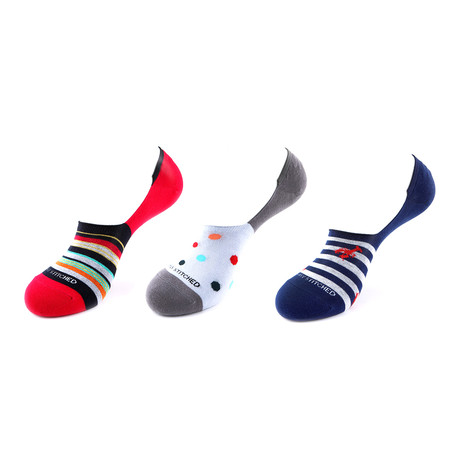 No Show Socks // Polka Dots + Lobsters // Pack of 3
