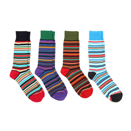 Dress Socks // Assorted Stripes 2 // Pack of 4