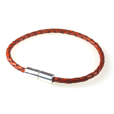 Leather Bracelet // Aluminum Clasp // Wine // 3MM (Small)