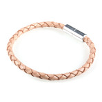 Leather Bracelet // Aluminum Clasp // Natural // 4MM (Small)