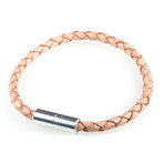 Leather Bracelet // Aluminum Clasp // Natural // 4MM (Small)