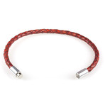 Leather Bracelet // Aluminum Clasp // Wine // 4MM (Small)