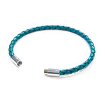 Leather Bracelet // Aluminum Clasp // Turquoise // 4MM (Small)