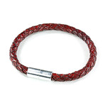 Leather Bracelet // Aluminum Clasp // Wine // 6MM (Small)