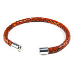 PRO Leather Magnet Therapy Bracelet // Medium Brown // 6MM (Small)