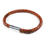 PRO Leather Magnet Therapy Bracelet // Medium Brown // 6MM (Small)