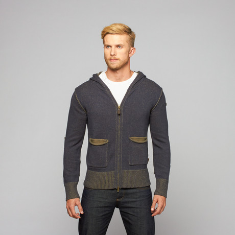 Hoodie // Navy + Olive (S)