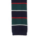 Striped Knit Tie // Navy + Green + Red