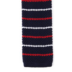 Thin Striped Knit Tie // Navy + White + Red