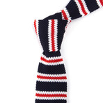 Striped Knit Tie // Navy + White + Red