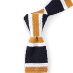 Striped Knit Tie // Navy + White + Yellow