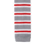 Striped Knit Tie // Grey + Red