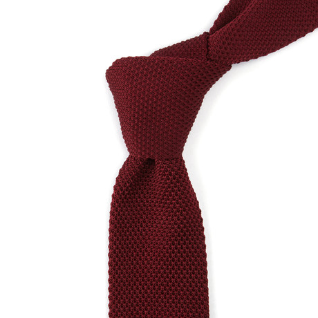 Solid Knit Tie // Wine