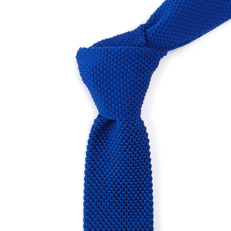 Solid Knit Tie // Blue