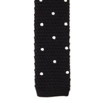 Polka Dot Slim Knit Tie // Black