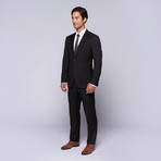 Wool Two-Button Slim Fit Suit // Black (US: 40S / 34" Waist)
