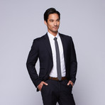 Wool Two-Button Slim Fit Suit // Navy (US: 32R / 26” Waist)