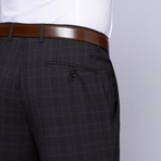 Wool Two-Button Slim Fit Suit // Black Plaid (US: 36S / 30" Waist)