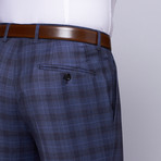 Wool Two-Button Slim Fit Suit // Blue Plaid (US: 34S / 28” Waist)