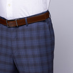 Wool Two-Button Slim Fit Suit // Blue Plaid (US: 32R / 26” Waist)
