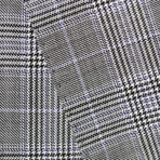 Wool Two-Button Slim Fit Suit // Grey + Lavender Plaid (US: 34S / 28” Waist)