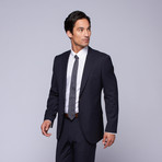 Wool Two-Button Slim Fit Suit // Navy Mini Stripe (US: 38S)