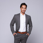 Wool Two-Button Slim Fit Sportcoat // Black + Grey Plaid (US: 38S)