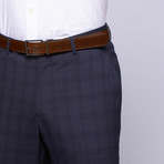 Wool Two-Button Slim Fit Suit // Navy Plaid (US: 36R / 30” Waist)