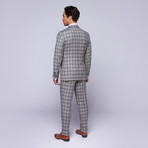 Wool Two-Button Slim Fit Suit // Grey Plaid (US: 32R / 26” Waist)