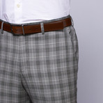 Wool Two-Button Slim Fit Suit // Grey Plaid (US: 38L / 32" Waist)