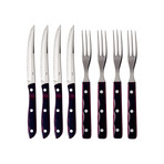 Old Farmer BBQ Set // 4 Steak Knives + 4 Steak Forks (Classic)