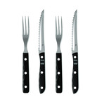 Old Farmer BBQ Set // 2 Steak Knives + 2 Steak Forks (Classic)