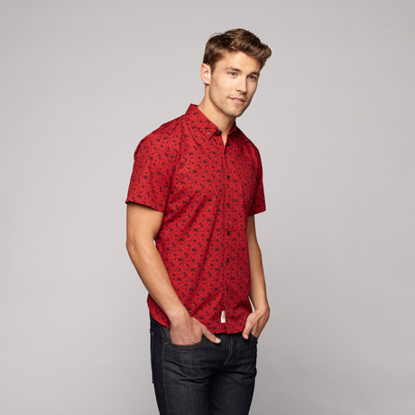 Poplin Print Shirt // Red (XS)