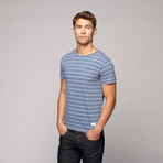 Indigo Pocket Tee // Red Stripe (XS)