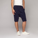 Barbados Sweatshorts // Blue + White Polka Dots (XL)