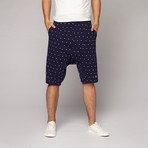 Barbados Sweatshorts // Blue + White Polka Dots (XL)