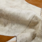 Natural Star Stitch Round Cowhide Rug