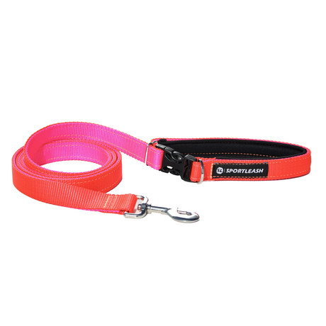 3-In-1 Hands-Free Leash With Built-In Short Lead // Neon Orange & Neon Pink (Small/Medium Dogs)