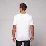 Ribbed V-Neck Tee // White (XL)