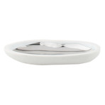 Platinum Pebble Dish with White Clay Body // Set of Two (Small)