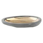 Gold Pebble Dish with Charcoal Clay Body // Set of Two (Small)