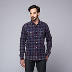 Western Twill Shirt  // Navy + Red (M)